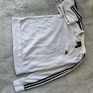 Adidas white sweatshirt.
